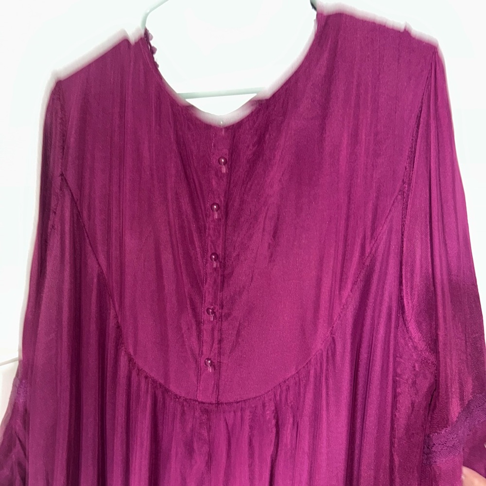 Elegant Lace Detail Women's Top - Purple magenta - Picture 8 of 11